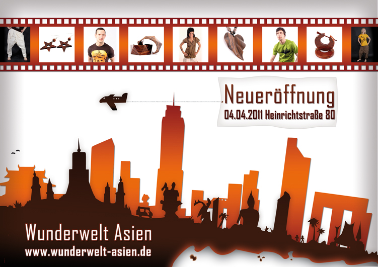 Flyer Neueröffung Ladengeschäft der Wunderwelt Asien front